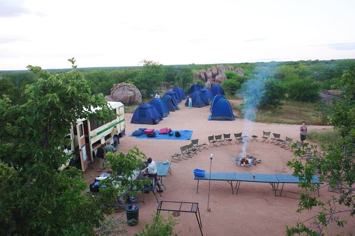 Stovyklavietė Namibijoje