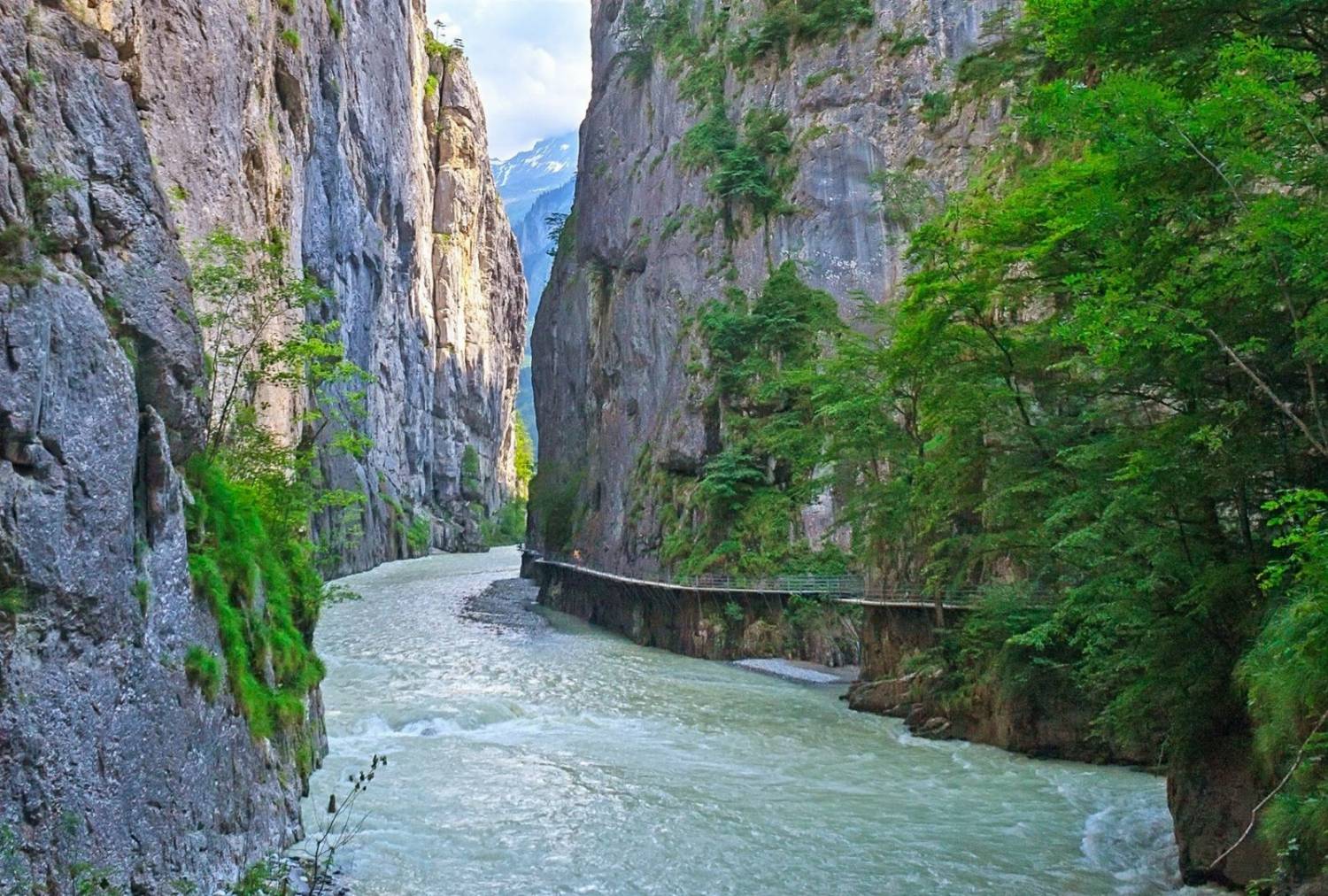 Upės tarpeklis Šveicarijoje
