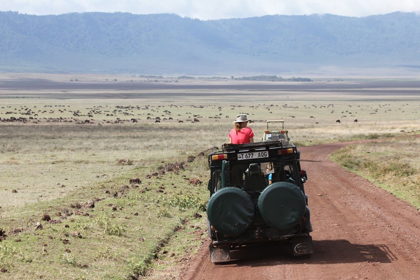 Keliautojai Ngorongoro krateryje