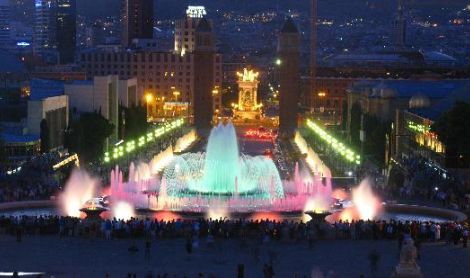 Ispanija. Barselona. Grojančių fontanų šou.