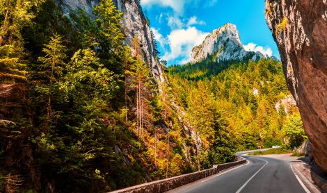 Rumunija. Bikazo kalnų tarpeklis.