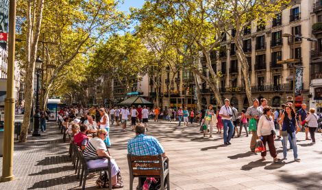 Ispanija. La Rambla gatvė.