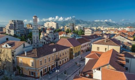 Albanija. Škoderis. Miesto panorama.