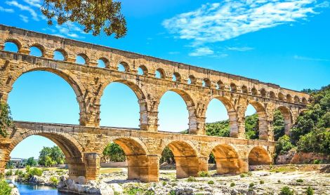 Prancūzija. Pont du Gard akvedukas.