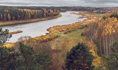 Latvija. Medumės ežerynas.