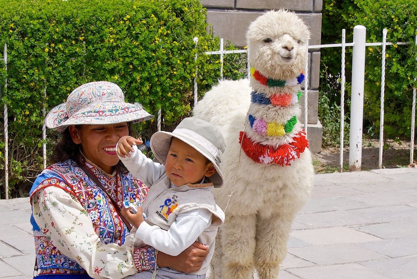 Peru vietinė moteris su vaiku