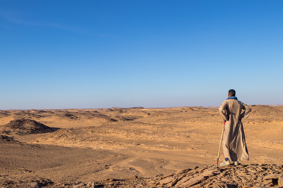 Desert, Man, Arabic, Dress, Egypt, Sand, Landscape